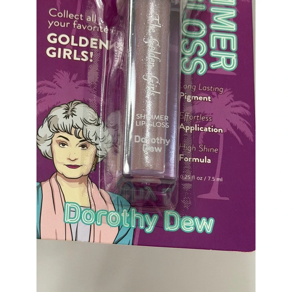 The Golden Girls Dorothy Dew Shimmer Lip Gloss Purple High Shine 0.25oz New